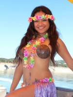 Vera Waang	32 year old island girl Vera Waang slips off her coconuts while sailing