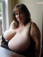 Sexy bbw milf Suzie 44K is horny. Her big tits are out and swollen. When she lets guys see her tits