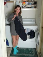 Sally Jones - 30 year old Sally Jones from AllOver30 doing a little naked laundry